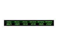 LED Digital World Clock, Commercial Wall-Mounted Time Zone Display, Remote Control/App Setting, Editable City Name, Date and Time for Multinational Companies