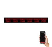 LED Digital World Clock, Commercial Wall-Mounted Time Zone Display, Remote Control/App Setting, Editable City Name, Date and Time for Multinational Companies
