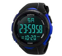 LED Digital Wrist Analog Watch Men Sport Men's Watch Led Watches (Blue, One Size)