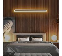 LED Dimmable Wall Light - Long Strip Lamp, White Aluminum Indoor Lighting Fixture for Bedroom, Living Room, Stair, Library, Office, Kitchen - Up Down Warm White Sconce, 120cm 96W