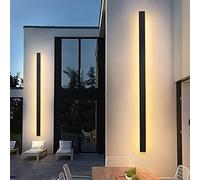 LED Dimmable Wall Lights Outdoor/Indoor IP65 Waterproof Wall Lamp 3000K-6500K Modern Exterior Long Strip Wall Sconce Black Outdoor Wall Lighting for Living Room Corridor Courtyard Lamp (120CM 84W)