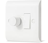 LED Dimmer and Rocker Wall Light Switch Combo, 2 gang 2 Way Switch & Trailing Dimmer On/Off Trailing Edge Switches for LED/Halogen Bulbs/Incandescent Lights