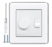 LED Dimmer Switch (0-500W) +Rocker Light Switch,2 Gang 2 Way Dimmer Switch Dimmer for LED/Halogen/Incandescent,PC Electroplated Metal Case,Screwdriver Provided,Perfect for Living Room/Bedroom