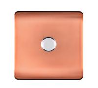 Trendiswitch Trendi Switch 1 Gang 1 Or 2 Way 150W Rotary Led Dimmer Light Switch In Copper