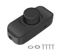 LED Dimmer Switch 1 Gang Inline Dimmer Light Switch for Table Lamps 220V-240V Trailing Edge Dimmers with Rotary ON/OFF Dimming Knob Control for 3-100W Dimmable LED Ceiling Incandescent Halogen Bulbs