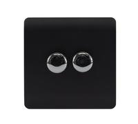 LED Dimmer Switch 2 Gang 2 Way 100w Screwless Decorative Modern Trendi Switch