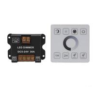LED Dimmer Switch for Monochrome Strips, DC 5V-24V 30A Touch Panel Controller with RF Remote Control, Brightness Adjustable, Memory Function, Ultra Flat, 2 Installation Methods