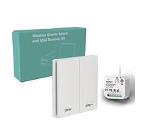 LED Dimmer Switch, Wireless Kinetic Switch Remote Control No WiFi No APP Trailing Edge Triac Dimmer Switches for Dimmable LED/Halogen/Incandescent Lights, Fireproof and IP65 waterproof