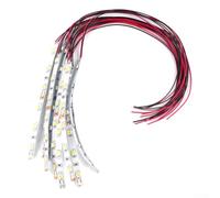 LED Diodes 10pcs Pre Wired White Strip for Model Train Lights Railway Building Layout Warm White illumination 50x8mm 12V-18V(Warm light)