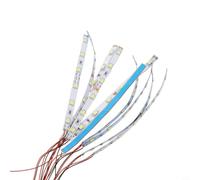 LED Diodes 10pcs Pre Wired White Strip for Model Train Lights Railway Building Layout Warm White illumination 50x8mm 12V-18V(White light)
