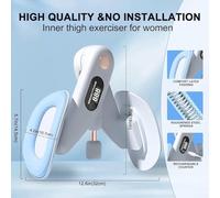 LED Display 2025 Thigh Master Pelvic Floor Trainer with Adjustable Resistance for Comprehensive Lower Body Fitness and Pelvic Floor Strength (Pink (Blue (Counting))