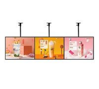 LED Display Screen Menu Board - Slim Aluminum Profile, Landscape/Portrait Mode, Magnetic Poster Swap, Ceiling/Wall Mount With Tilt For Pizzerias & Fast Casual Dining(3PCS,40 * 60cm)