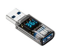 LED Display USB 3.2 Adapter USB to Type C OTG Data Transmission Chip Power Meter (USB F to USB M)