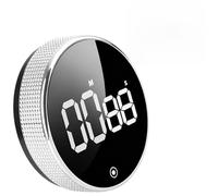 LED Display Visual Timer Magnetic Countdown Countup Digital Kitchen Timers for Classroom Cooking Fitness Baking Studying Productivity Ease of Use Kids Seniors Adults in a Stylish Sliver