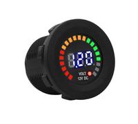 LED Display Voltmeter, DC Color 12V Motorcycle Car LED Digital Display Voltmeter, Waterproof Volt Meter Gauge, Black, For Car, Motorcycle, Truck, Boat, Marine, Battery Gauge