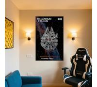 LED Display Wallboard Wall Mount for LE-GO for 75389 75257 Millenniium Falcion with Le-go Car Hook Bracket Wall Mountable Gift Ideas Decoration (No Model) (B)