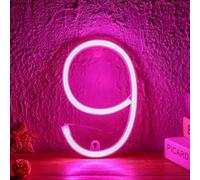LED DIY Neon Light 0-9 Light Up Numbers 26 Alphabet Neon Lamp Battery/USB Powered, Lamp Wall Decoration, Number/Letter Illuminated Sign Neon Lights for Christmas Party Bar Wedding,Warm light,3