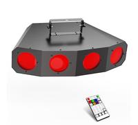 LED DJ Disco Stage Party Lights: 90W RGBW Moonflower Effect - 152 LEDs 4 Eye Beam Strobe Light - DMX & Sound Activated & Remote Control Uplights for Events Parties Club Live Shows Wedding