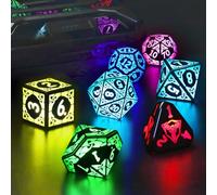 LED DND Dice Set, Light up Dice Rechargeable for RPG DM Gifts, RGB | ZHOORQI D and D Polyhedral Dice with Charging Box, Glow in The Dark Dice Easy Reading for Dungeons and Dragons TTRPG