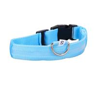 LED Dog Collar Luminous Adjustable Polyester for Cats and Dogs | Blue S L Xl Sizes, Outdoor Use in Dark Surroundings, Stylish Fashion Look, Gentle Fit