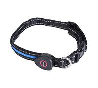 LED Dog Collar, USB Rechargeable Nylon Adjustable Pet Collar, Red Blue Pink, S M L Sizes - Bright Safety Light, Charging, Night Walking Protection (S)