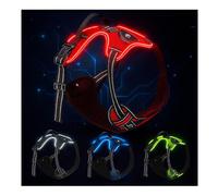 LED Dog Harness - USB Rechargeable, Reflective & Comfortable, with Sturdy Handle and Dual Leash Clips, Light-Up Safety Vest for Small, Medium & Large Dogs (Red, XL)