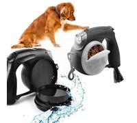 LED Dog Leash with Retractable Strap 4 m, Dogs up to 35 kg Ergonomic and Modern Water Reservoir, Feeding Bowl and Poop Bag Black