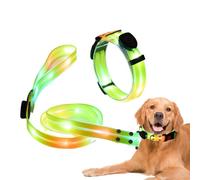 LED Dog Leashes | Lighted Dog Ropes Light up Leashes - Glowing in The Dark Dog Leashes and Collars Set, 3 Lighting Modes for Pet Safety