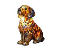 LED Dog Night Light,Stained Mosaic Resin Made Table Lamp,9 Cute Breeds,Decorative Accent Lamp for Kids' Room Bedroom, Cozy Warm Glow,Unique Pet Themed Home Decor (Golden Retriever)