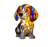LED Dog Night Light Table Lamp, Stained Mosaic Resin, 9 Cute Breeds, Decorative Accent for Kids' Room, Cozy Warm Glow, Unique Pet Themed Home Decor