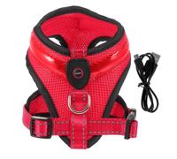 LED Dog Vest with Three Lighting Modes USB Rechargeable for Night Walks | Nylon Construction, Push Button Control, Enhanced Visibility, Comfortable Fit for Small and Medium Dogs, USB Cable