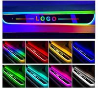 LED Door Sill Lights, Wireless Car Door Welcome Courtesy Lights, Waterproof Wireless Auto-Sensing Colorful Car Door Sill Light For Plastic And Metal Door Sill (2FRONT+2REAR)