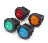 Led Dot Light 12V Rocker Switch Toggle 3 Pins Round Button 5pcs(Green)