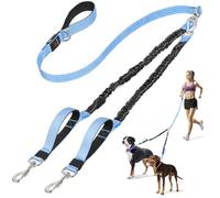 LED Double Dog Leash, No Tangle 360° Swivel Heavy Duty Dog Walking Leash with Two Padded Handles, Comfortable Shock Absorbing Walking Training for Two Dogs