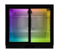 LED Double Door Back Bar Fridge Cooler Drink Beer Wine Commercial Sliding