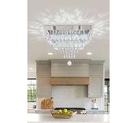 LED Double-Layer Crystal Ceiling Light with Droplets in Silver The hot sale Silver