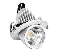LED Downlight Dimmable 360 Degree Angle Rotatable Ceiling Recessed Spot Lights 7W 10W 20W AC for Bedroom Corridor Home Easy Installation(White,Natural White_7W DIMMABLE)
