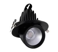 LED Downlight Dimmable 360 Degree Angle Rotatable Ceiling Recessed Spot Lights 7W 10W 20W AC for Bedroom Corridor Home Easy Installation(Black,Natural White_12W)