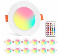 LED Downlights for Ceiling, 8W 3in Recessed Ceiling LED Spot Lights, Remote Control Spotlights, Warm White Colour Changing Downlights Lights for Bedroom Kitchen, 12 Pack