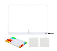 LED Drawing Board - 13.7 x 10 Inch Lighted Tablet, Acrylic Writing Erasable Dry Erase Message Board with Stand, Touch Dimming LED Art Pad for n