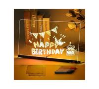 LED Drawing Board 2026 Upgrade, Magic Board for Kids with 7 Colors Pen, Doodle Glow Note Board with Stand, Acrylic Dry Erase Board, Clear Board Gift for School Office Cafe Home (White*2,35 * 26cm)