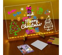 LED Drawing Board, ADDLIVE Magic Board, LED Drawing Pad, Light Up Acrylic Board, L-ED Glow Draw-ing Bo-ard, Light up Draw-ing Bo-ard Kids with 7 Colored Pen, Stand, Copybook, Dust Cover and Data Cable