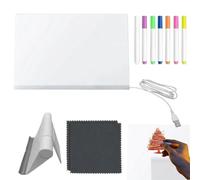 LED Drawing Board - Bright Slate 7 Pens Quick Drying Young People, Light Writing Board for Home, School, Kindergarten, Travel, Indoor