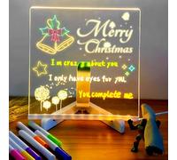 LED Drawing Board for Children, 2026 New LED Note Board with Colors Doodle Glow Board, Light Up Drawing Board with 7 Markers Pen & Tripod, Kids Gift for Birthdays,Christmas,Halloween (5.9x5.9in)