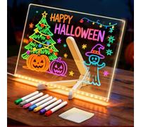 LED Drawing Board for Children,2026 New LED Note Board with Colors Doodle Glow Board with 7 Colors Pen,Light Up Drawing Writing Message Magic,Kids Gift for Birthdays,Christmas (L(30×20cm))