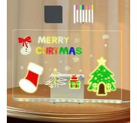 Led Drawing Board for Children, Doodle Glow Kids Led Drawing Lamp, Acrylic Light Up Draw Note Board with 7 Pens & Bracket & Wipe for Kids Crafts Schools Home, 11.81x7.87 Inches