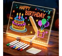 LED Drawing Board for Children LED Note Board with Colors Doodle Glow Board, Light Up Drawing Board with 7 Markers Pen & Tripod, Kids Gift for Birthdays (11.8x7.9in)