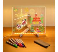 LED Drawing Board for Children, Light Up Drawing Board Kids with 7 Colors Pen, Luminous LED Note Board for Children, Arts Doodle Note Board for Home Office Christmas (S 5.9 x 5.9(15x15CM))