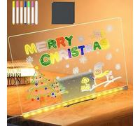 Led Drawing Board for Children, Note Board with 7 Colors Pen, Doodle Glow Kids Led Drawing Lamp Light Up Dry Erase Message Boards with Stand for Office School Home Doodling Leaving Messages & Creating