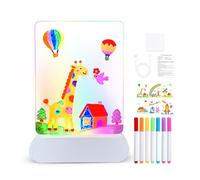 LED Drawing Board for Kids, Rechargeable Reusable Acrylic LED Note Board with 4 Light Modes, 7 Colors Pen, Acrylic Doodle Glow Boards for School, Cafe, Home, Office, Festivities 22x15cm